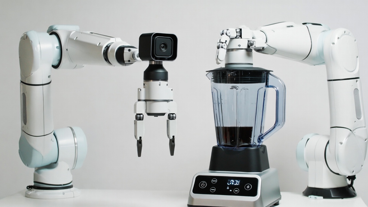 Robots operating blender