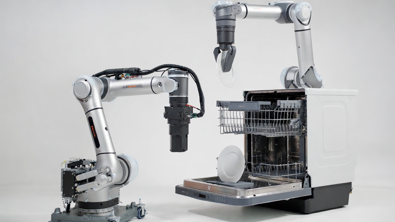 Robots loading dishwasher
